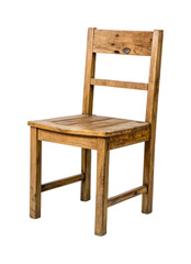 PNG Rustic wooden chair with simple design in natural finish