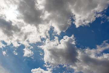 Beautiful thick clouds against the blue sky