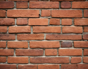 Fototapeta premium brick wall background with copy text space, Old red brick wall background, wide panorama of masonry.