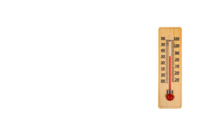 Wooden Celsius and Fahrenheit scale thermometer isolated on transparent background, PNG 