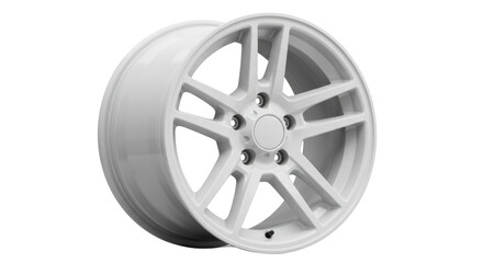 White Spray Car alloy wheel isolated on transparent background, Car Rim PNG 