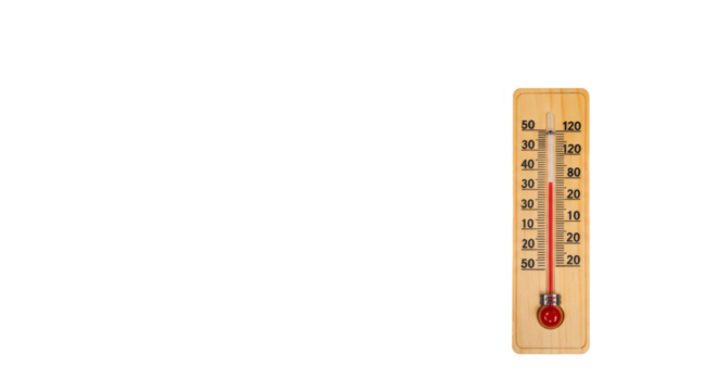 Wooden Celsius and Fahrenheit scale thermometer isolated on transparent background, PNG  - Powered by Adobe