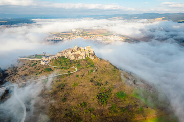 Aerial view of the Spiš Castle near Spisska Kapitula Slovakia near Tatras Mountains