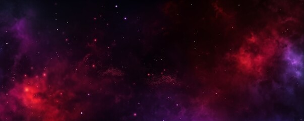 Fototapeta premium Cosmic magenta nebula with starry deep space elements abstract background, Perfect for astronomy themes and science fiction concepts