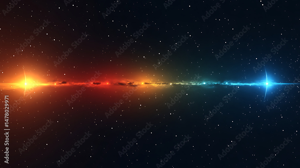 Wall mural cosmic collision with vibrant nebula and scattered stars creating a galactic spectacle shining in th
