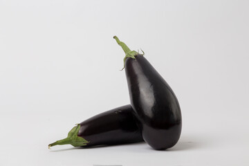 Fresh Eggplant on White Background