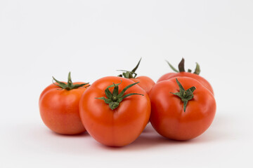 Fresh Large Tomatoes on White Background
