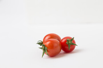 Red Cherry Tomatoes on White Background