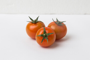 Red Cherry Tomatoes on White Background