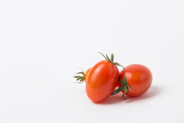 Red Cherry Tomatoes on White Background