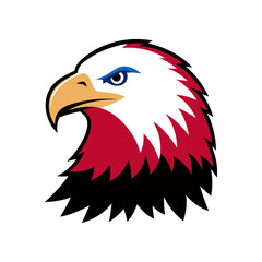 american eagle head vector art illustration