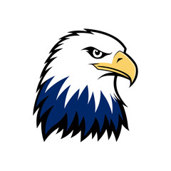 american bald eagle with flag icon vector illustration
