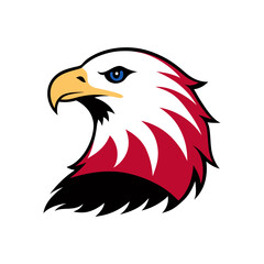 american eagle head vector art illustration