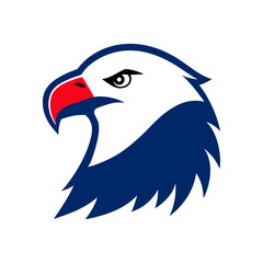 american bald eagle with flag icon vector illustration