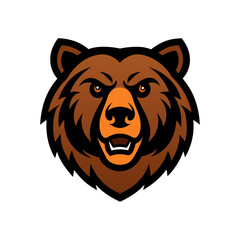 brown bear head vector art illustration