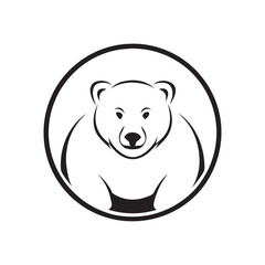 polar bear vector line art icon vector