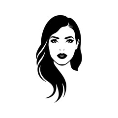 portrait of the girl icon vector illustration