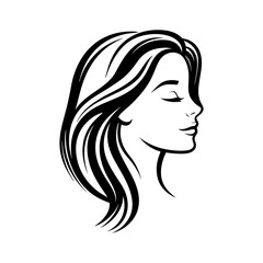 portrait of the girl icon vector illustration