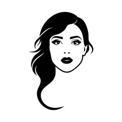 portrait of the girl icon vector illustration