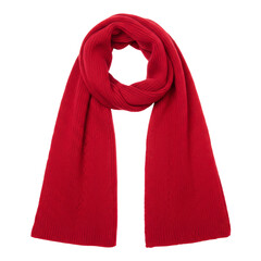 Red Silk Scarf isolated on transparent background, Scarf Fabric PNG 