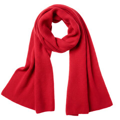 Red Silk Scarf isolated on transparent background, Scarf Fabric PNG 
