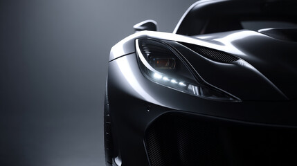 Close-up view of a modern, sleek sports car reflecting sophistication and innovation.
