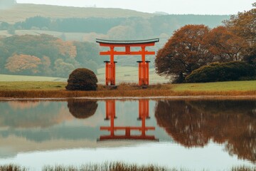 Brooklyn Botanic Garden in NY is home to the Japanese Hill-and-Pond Garden, which boasts a striking bright red torii, making it a highly popular destination and one of the oldest Japanese-inspired
