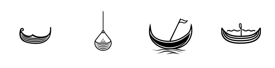 Obraz premium Vector illustration of various boat designs featuring traditional shapes and styles set against a minimalistic backdrop