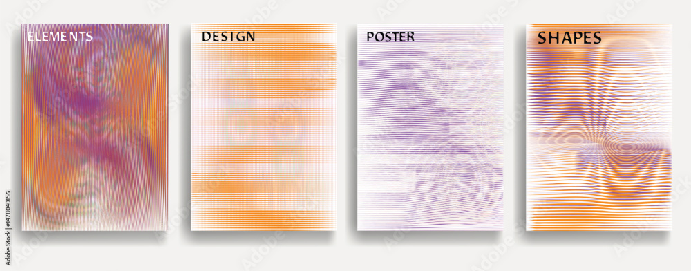 Poster abstract flow lines background . wavy stripes . striped linear pattern . poster collection with smoo