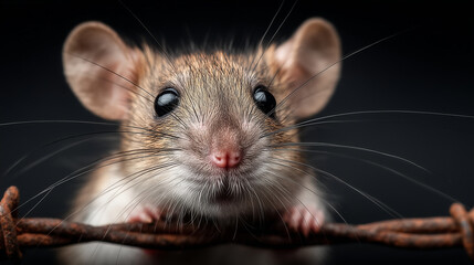 Foto de rato, praga urbana, em ambiente urbano. Representa problemas de infestação, controle de pragas e cuidados sanitários. Ideal para temas relacionados à saúde pública e higiene
