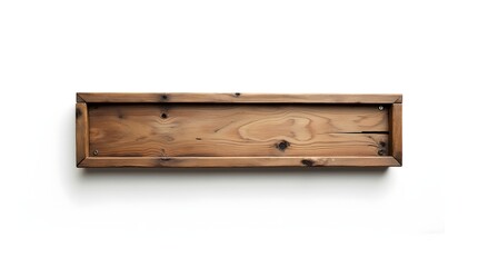 Fototapeta premium A rustic wooden shelf with a natural finish, perfect for minimalist decor.