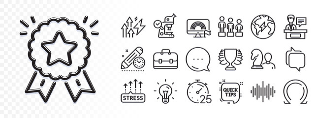 Fototapeta premium Project deadline, Messenger and Idea line icons for web app. Glare of light effect. Message icon. Pack of Lgbt, Quick tips, Chess pictogram icons. Equality, Timer, Stress grows signs. Vector