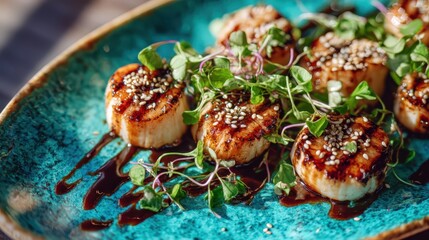 Delicious Meal with Meat and Greens on Plate