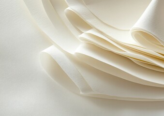 Stacked, flowing white fabric