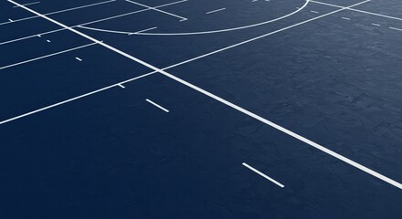 Crisp lines on a painted court surface
