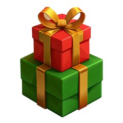 Obraz premium A stack of beautifully wrapped Christmas gifts with ribbons and bows, detailed in festive colors