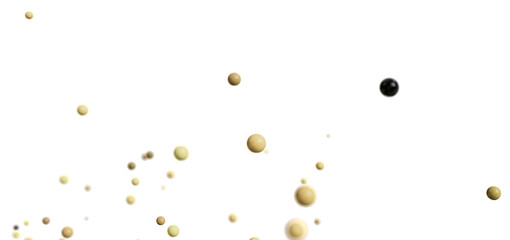 Stock photo of abstract beige and black spheres floating on white. Perfect for design projects needing a minimalist, elegant touch.