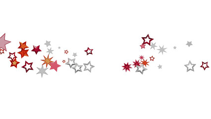 Festive background with scattered stars in red, orange, and silver. Perfect for holidays, celebrations, and more!