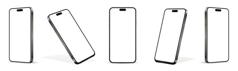 Realistic smartphone mockup. Mobile phone isolated on white background.