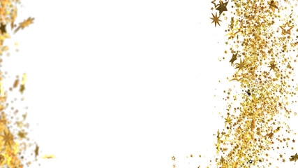 Sparkling gold stars confetti border. Perfect for celebrations, holidays, and festive designs.