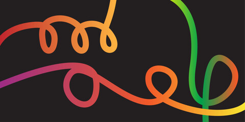 Abstract Color Rainbow Gradient Shapes Set Vector Graphic Pattern with Wavy Lines in Bright Colors Vector Spiral Confetti Shapes. Birthday Pattern with Color Fluid Elements 