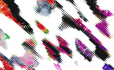 Abstract Colorful Pixelated Stripes Background