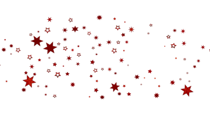 Red Stars Scattered on White Background