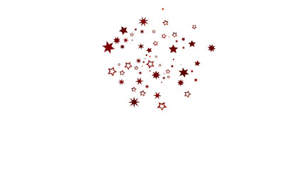 Red Stars Scattered on White Background