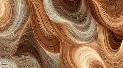 Obraz premium Background with a print of abstract flowing lines in natural brown shades