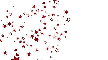 Red Stars Scattered on White