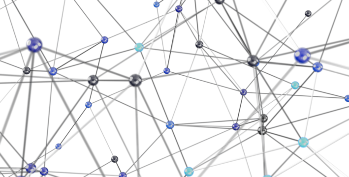 3D rendering of a complex network.  Perfect for tech, data, and connection concepts. - Powered by Adobe