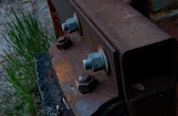 Rusty metal truck dock loading area
