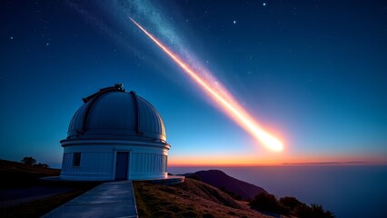 Obraz premium observatory comet streak astrophotography