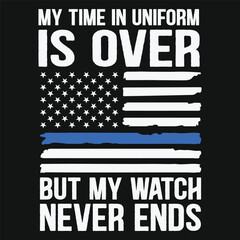 Retired Police Officer Gifts Thin Blue Line T-Shirt